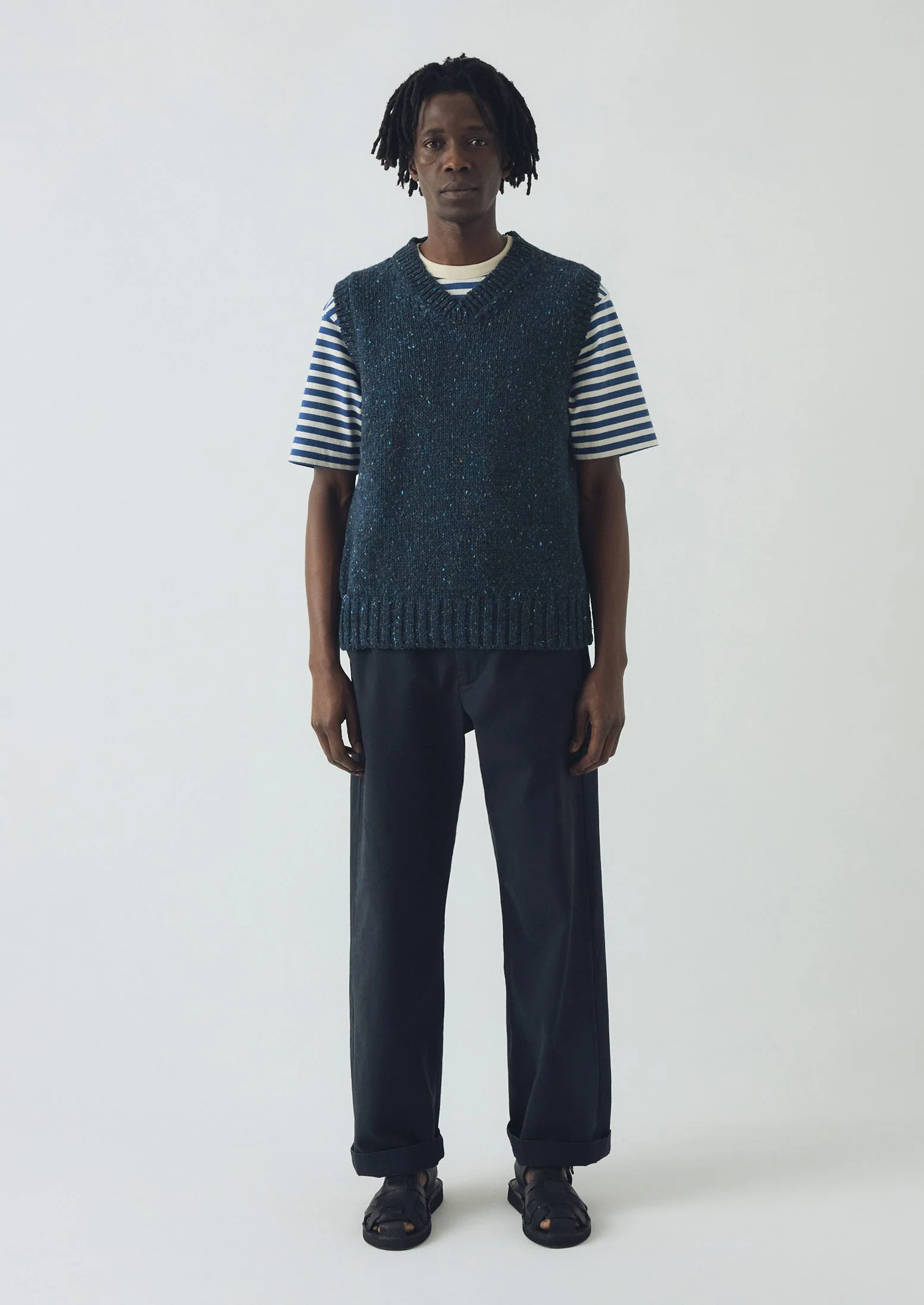 Donegal Wool Knitted Tank | Midnight - Image 3