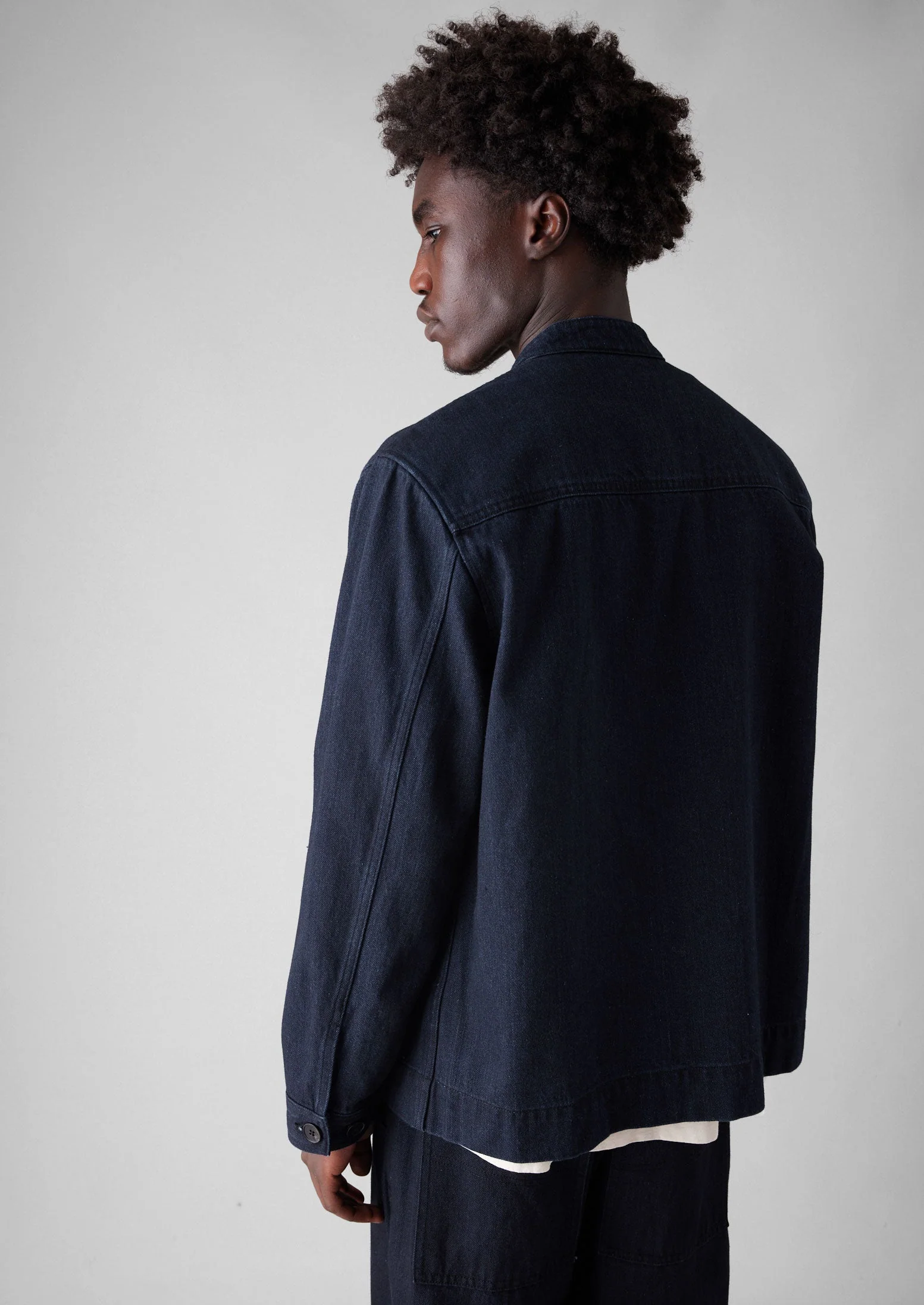 Stand Collar Japanese Denim Jacket | Indigo - Image 5